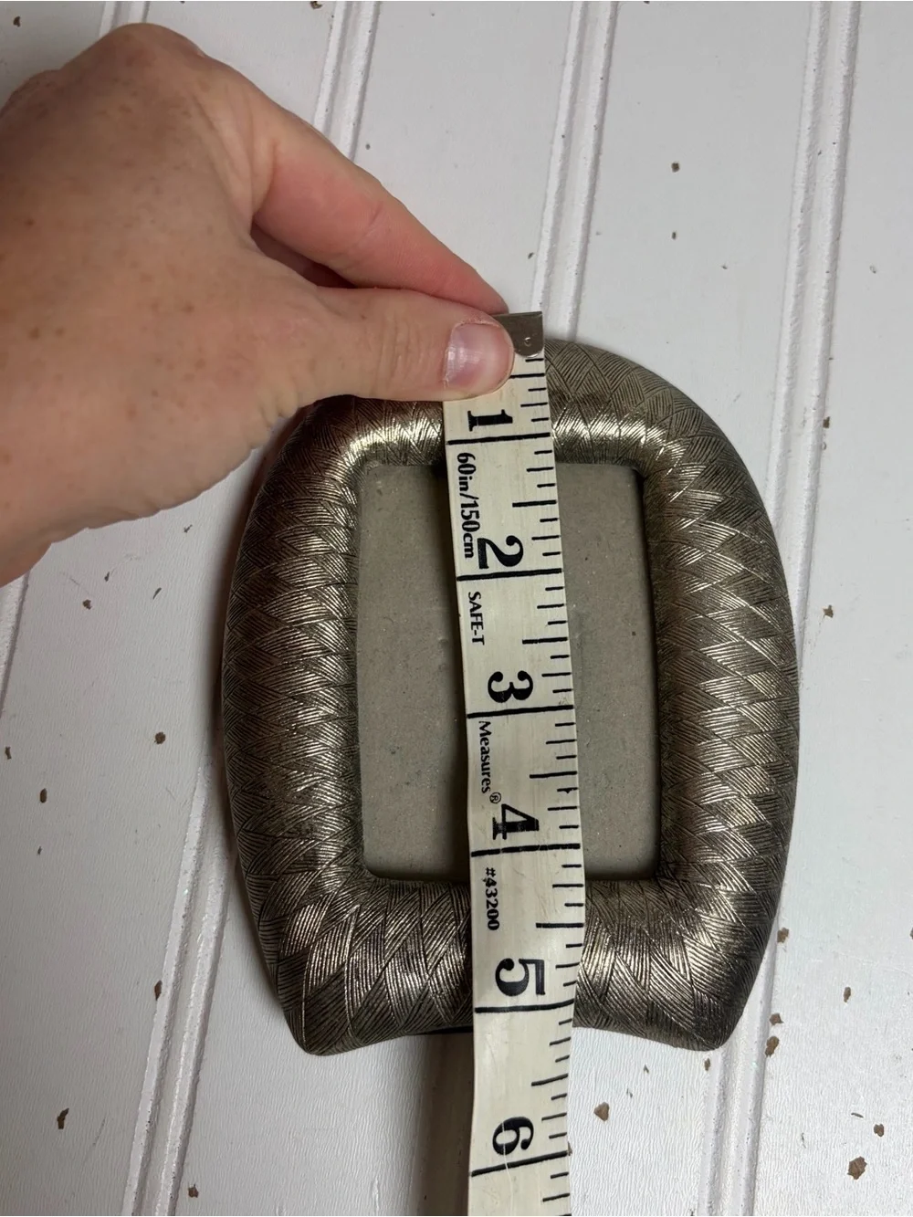 Vintage Silvertone Textured Metal Arched Picture Frame | 90s Frame